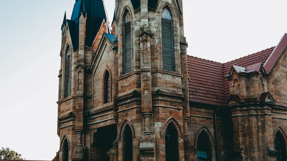 Catholic church stone exterior architecture