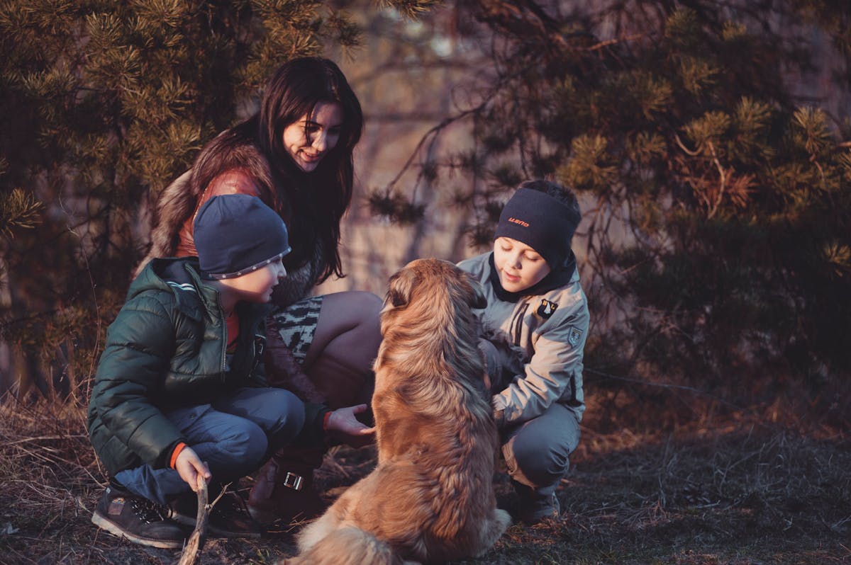 Catholic family together outdoors in autumn