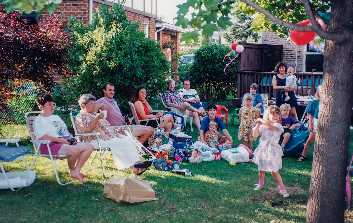 Catholic family Sunday outdoor gathering